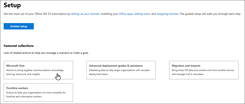 Screenshot of the Microsoft Viva collection.